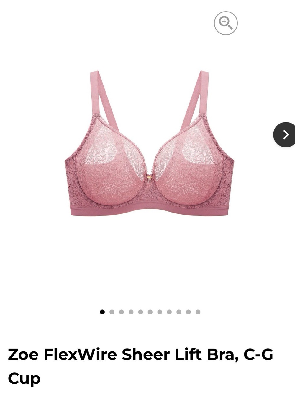 Zoe FlexWire Sheer Lift Bra — Rose